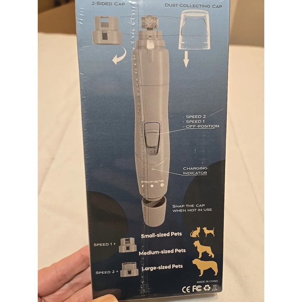 Primens Clawmaster Dog Nail Grinder with LED Light, Rechargeable -NEW, Sealed